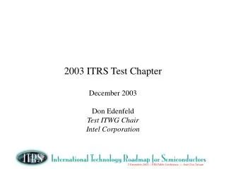 2003 ITRS Test Chapter