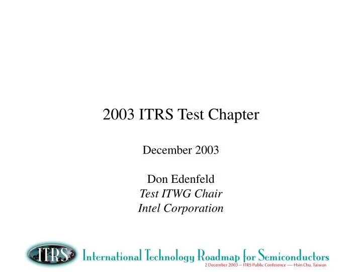 2003 itrs test chapter