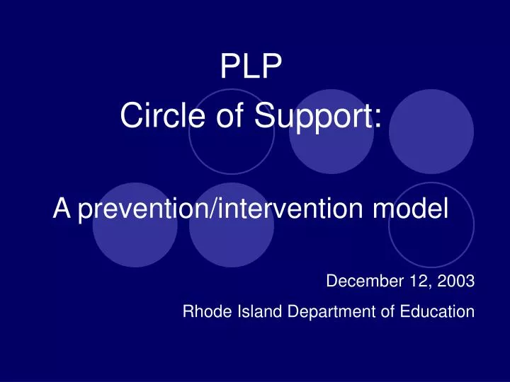 plp circle of support a prevention intervention model