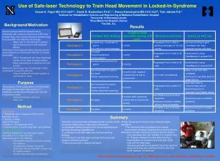 Use of Safe-laser Technology to Train Head Movement in Locked-In-Syndrome