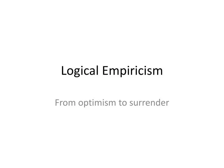 logical empiricism