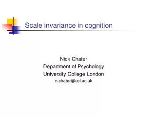 Scale invariance in cognition