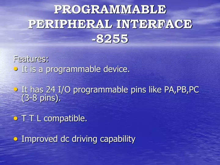 programmable peripheral interface 8255