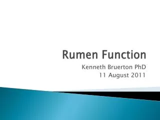 Rumen Function