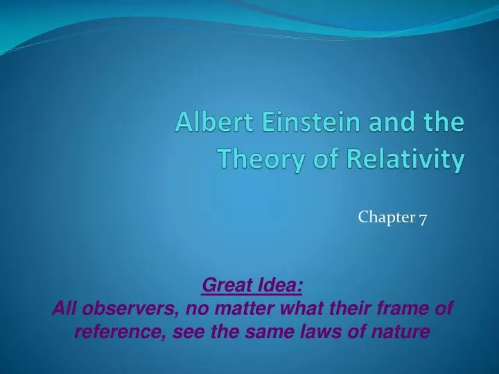 albert einstein and the theory of relativity