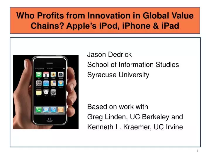 who profits from innovation in global value chains apple s ipod iphone ipad