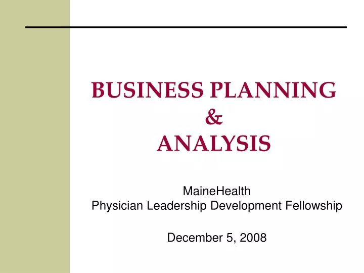 business planning analysis