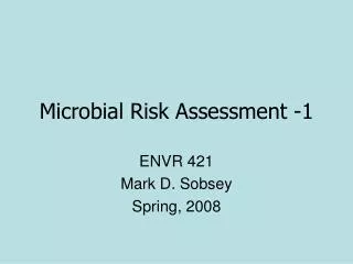 Microbial Risk Assessment -1