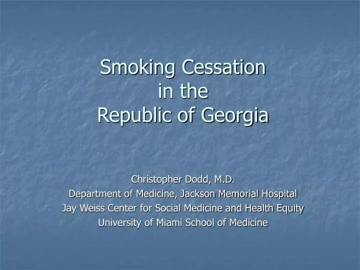 smoking cessation in the republic of georgia