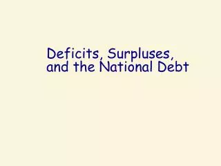Deficits, Surpluses, and the National Debt