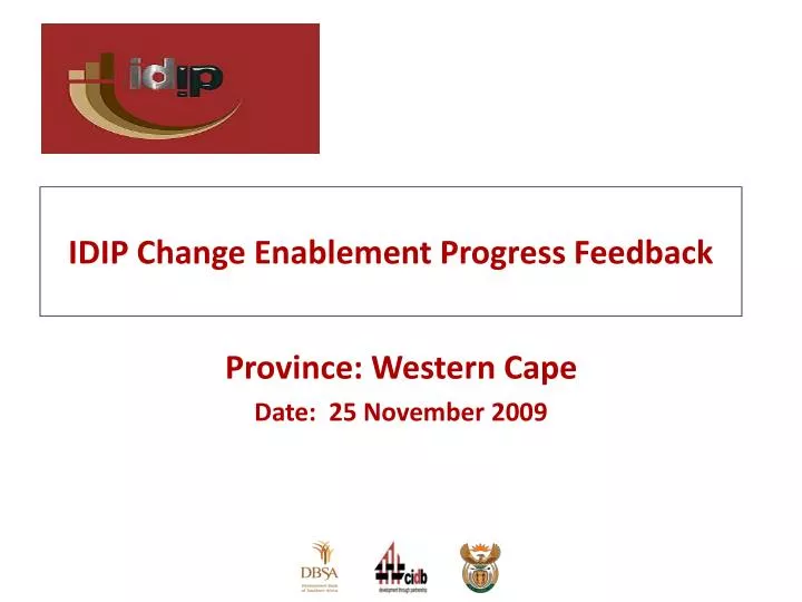 idip change enablement progress feedback