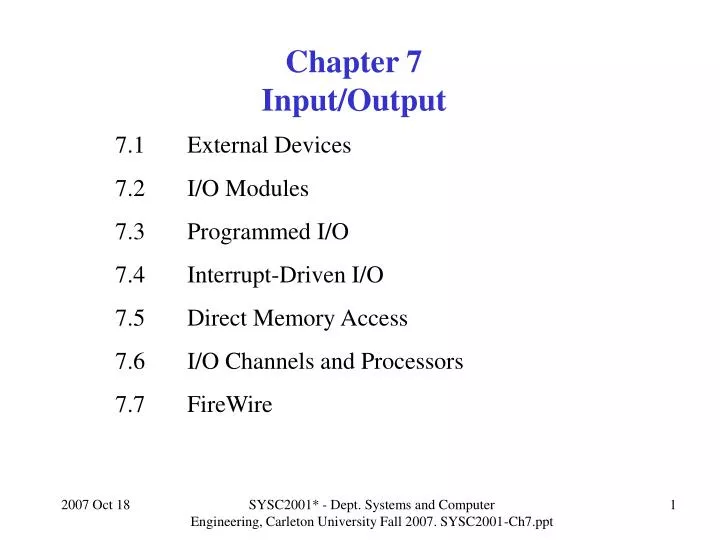 chapter 7 input output
