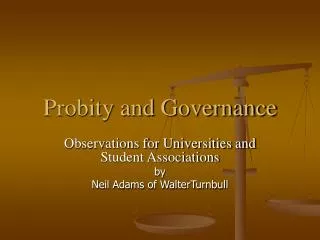Probity and Governance