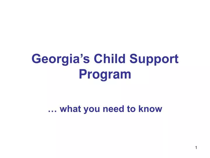 georgia s child support program