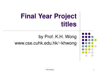 Final Year Project titles