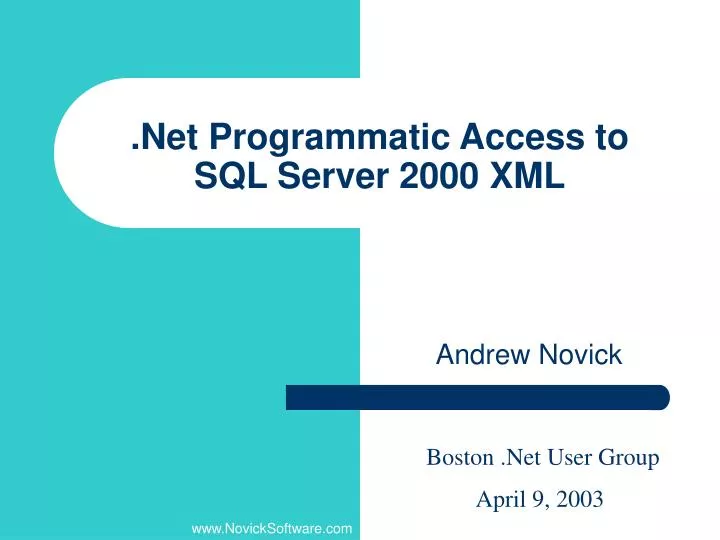 net programmatic access to sql server 2000 xml