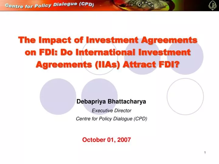 the impact of investment agreements on fdi do international investment agreements iias attract fdi