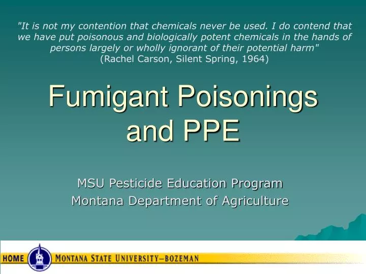 fumigant poisonings and ppe