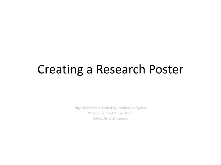 creating a research poster