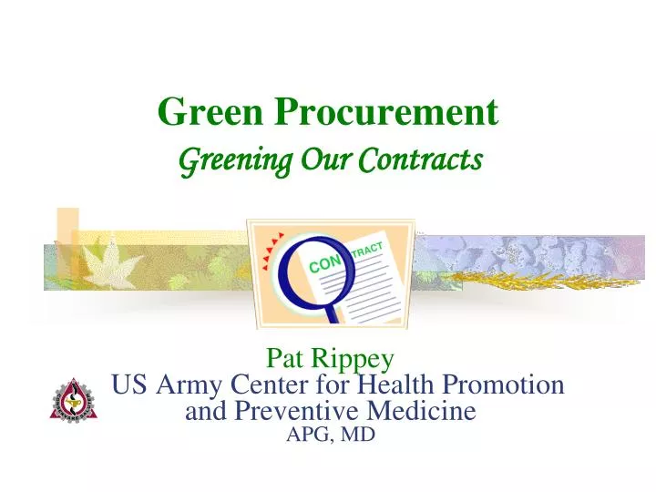 pat rippey us army center for health promotion and preventive medicine apg md