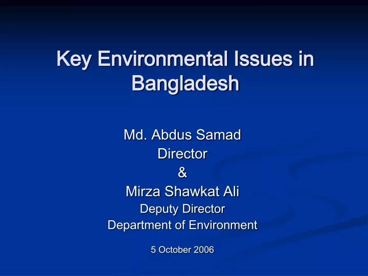 key environmental issues in bangladesh