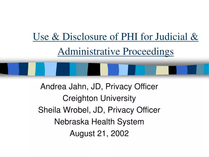 use disclosure of phi for judicial administrative proceedings