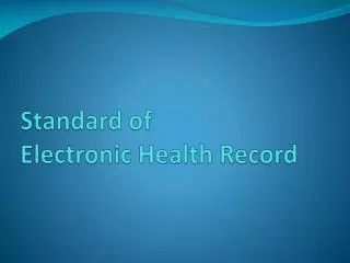 Standard of Electronic Health Record
