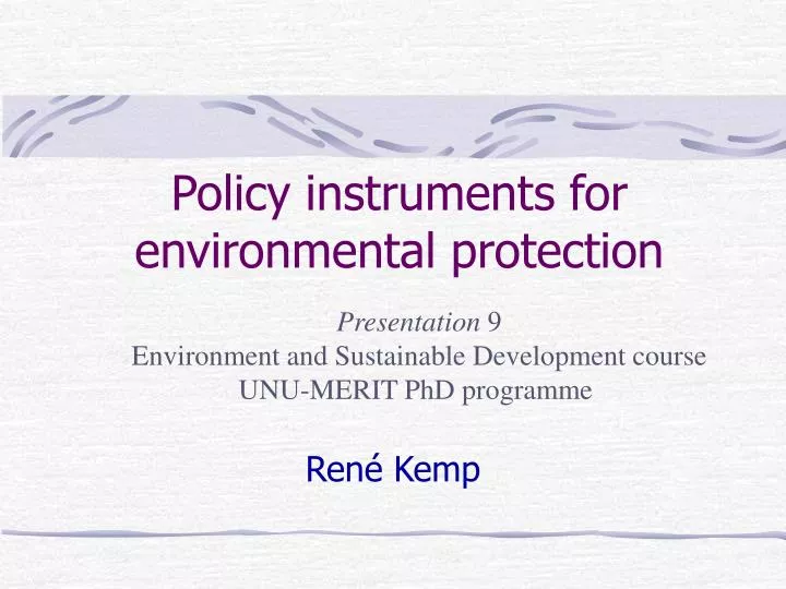 policy instruments for environmental protection