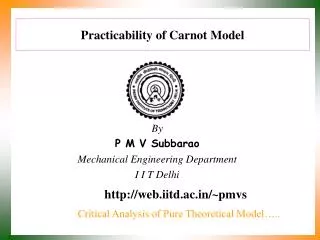 Practicability of Carnot Model