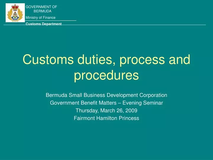 customs duties process and procedures