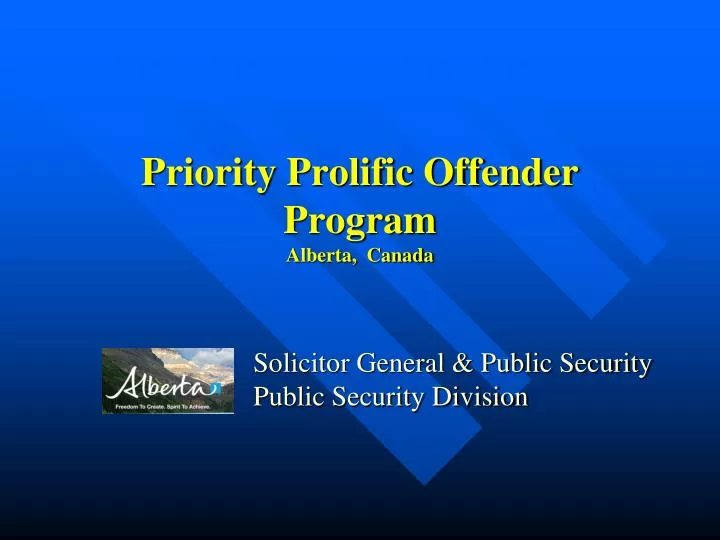 priority prolific offender program alberta canada