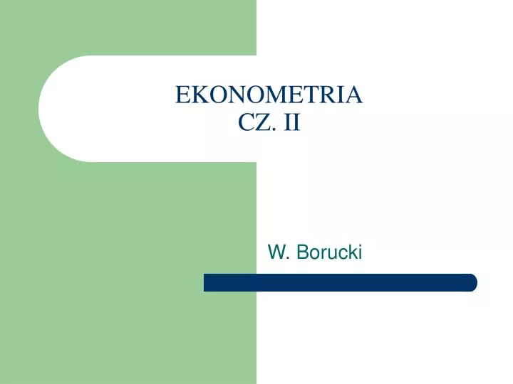 ekonometria cz ii