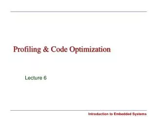 Profiling &amp; Code Optimization