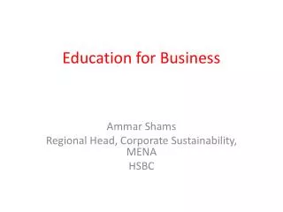 Education for Business