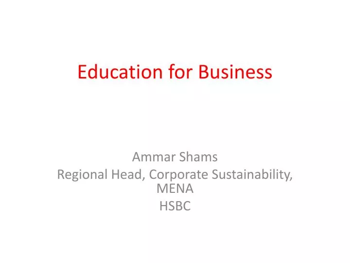 education for business