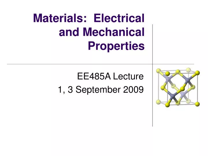 materials electrical and mechanical properties