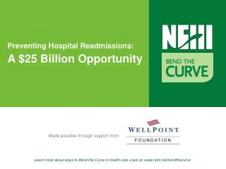 Preventing Hospital Readmissions: A $25 Billion Opportunity