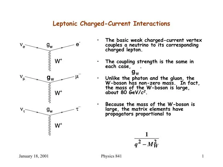 leptonic charged current interactions