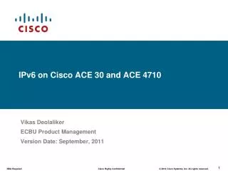 IPv6 on Cisco ACE 30 and ACE 4710