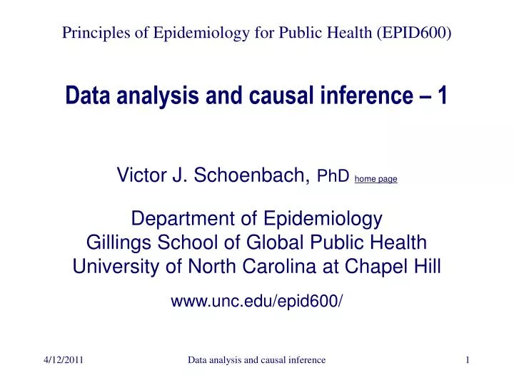 data analysis and causal inference 1
