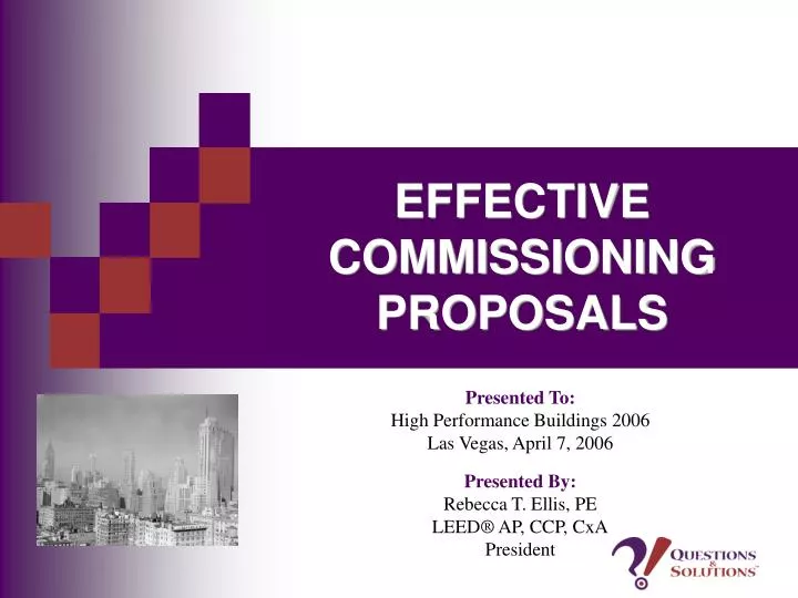effective commissioning proposals