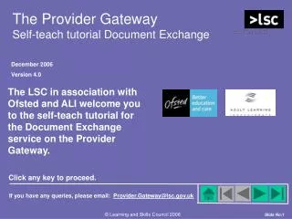 The Provider Gateway Self-teach tutorial Document Exchange