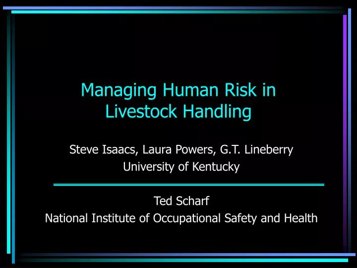 managing human risk in livestock handling