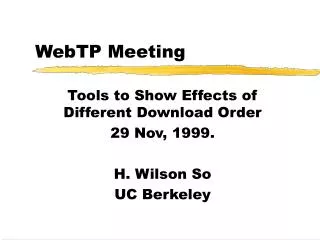 WebTP Meeting