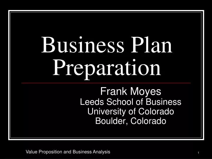 business plan preparation