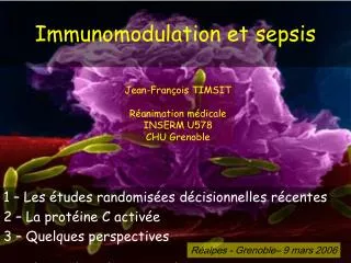 Immunomodulation et sepsis