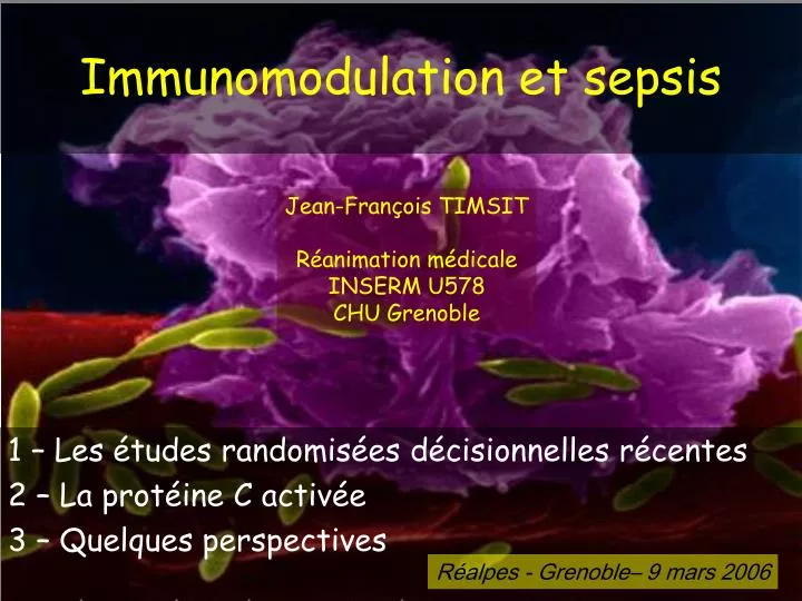 immunomodulation et sepsis