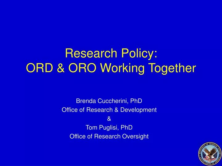 research policy ord oro working together