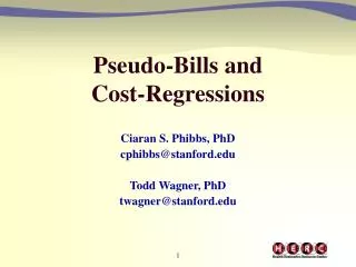 Pseudo-Bills and Cost-Regressions