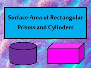 Surface Area of Rectangular Prisms and Cylinders